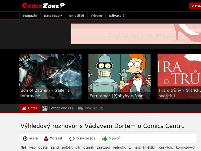 Výhledový rozhovor s Václavem Dortem o Comics Centru